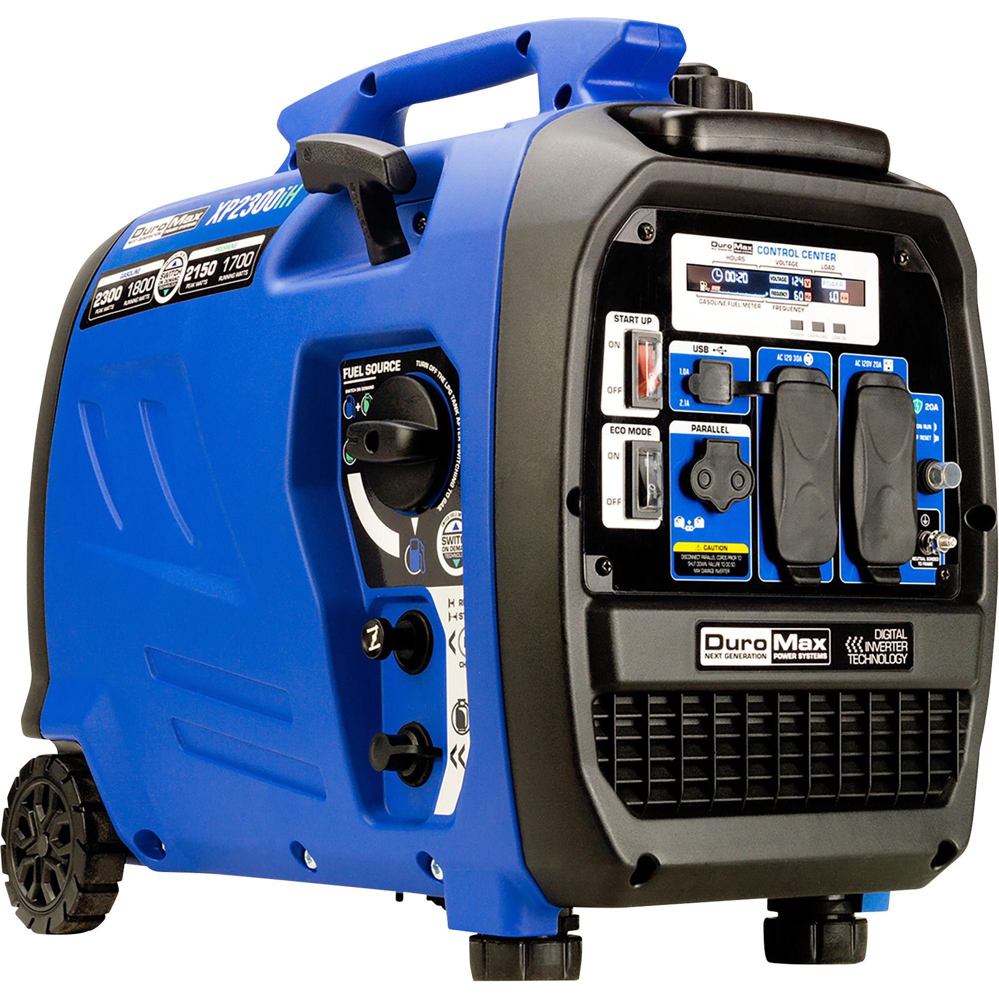 DuroMax Dual Fuel Digital Inverter Generator with CO Alert, 2300 Surge Watts, 1800 Rated Watts, Model# XP2300iH
